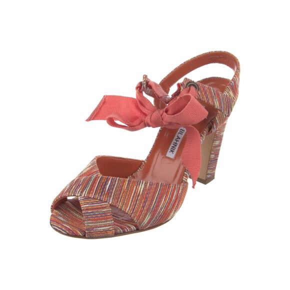 ❤️Manolo Blahnik Tweed Bow Slingback Heels❤️ - Picture 1 of 5